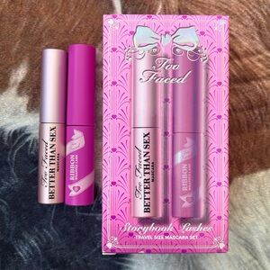 Brand New Too Faced Travel Size Mascara Set Better Than Sex Ribbon Wrapped Lash